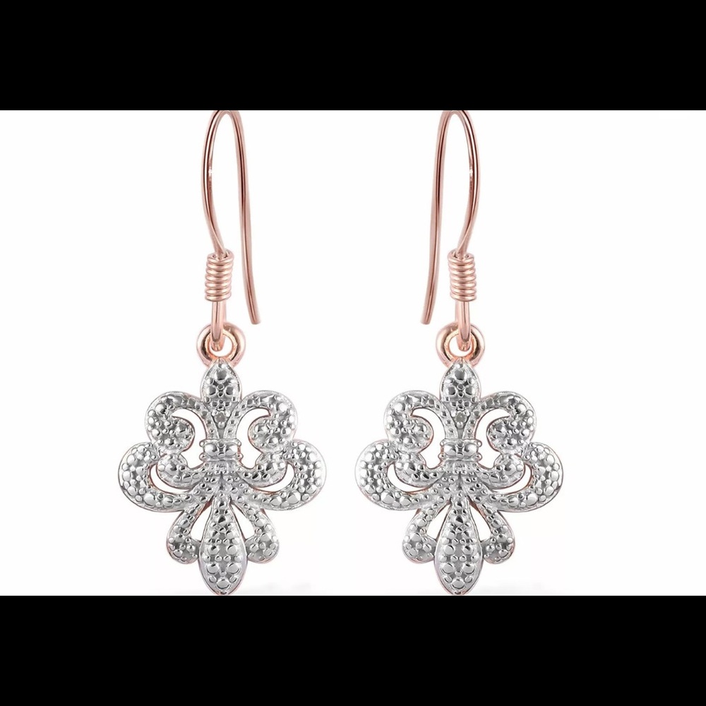 Beautiful Fleur di lis dangle  Real Diamonds